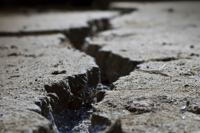 ground cracked open from an earthquake